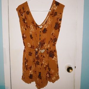 Orange boho romper